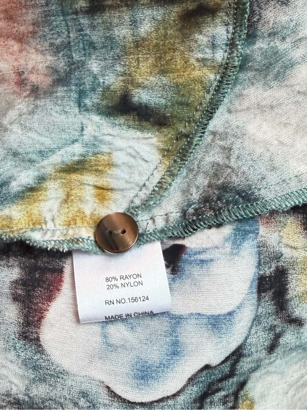 SHANA Multicolor Abstract Button-Front Top M - Picture 7 of 9
